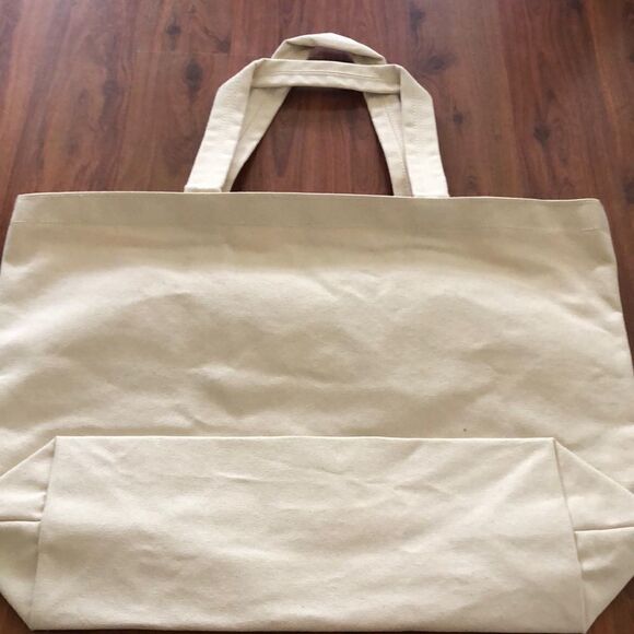 NEW Fish Hippie co. Beige canvas large tote bag. Beach bag. - Picture 3 of 9